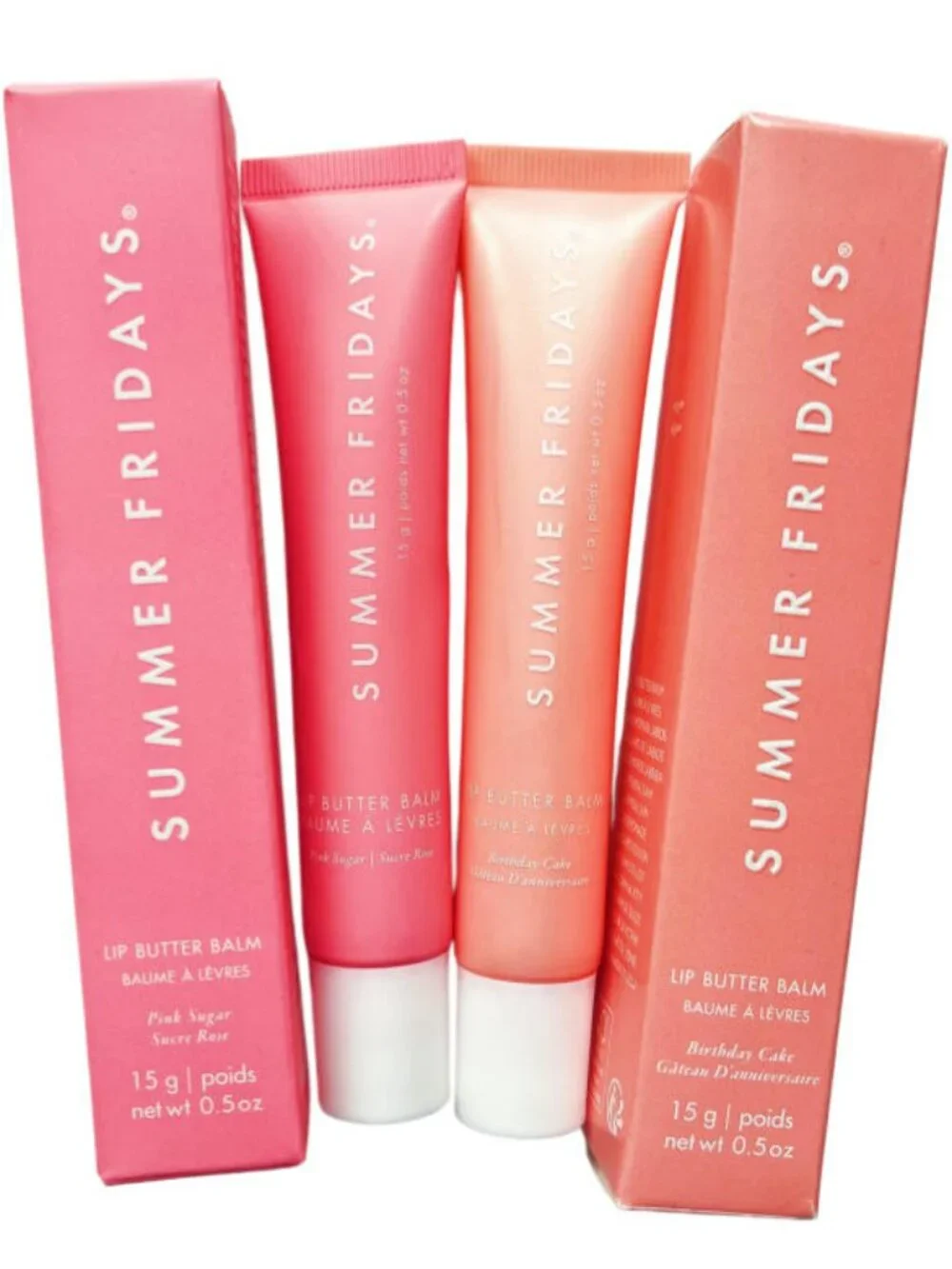 2 Pcs(Birthday Cake+Pink Sugar)Summer Fridays Lip Butter Balm